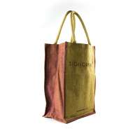 Wholesale Jute Linen Gift Wine Protector Carrier Tote Bag With Window