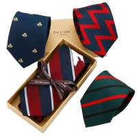 Man Casual BusinessHandmade 100% Silk Tie Set Gift Box