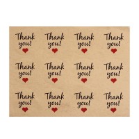 Custom-made Die-cut Adhesive Kraft Paper Thank You Sticker For Gift