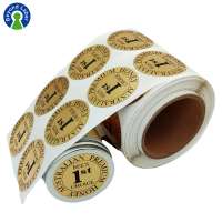 Custom Round Gold Hot Foil Stamping Honey Bottle Label Adhesive Paper Sticker Printing Roll